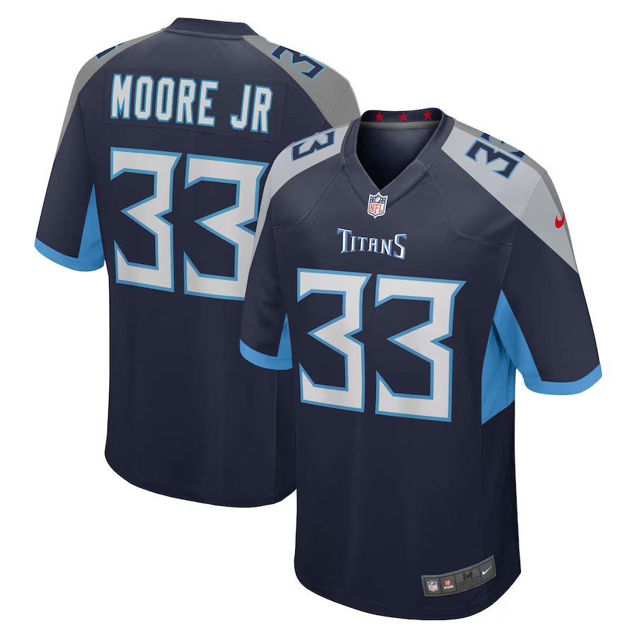 Men Tennessee Titans 33 A.J. Moore Jr. Nike Navy Player Game NFL Jersey